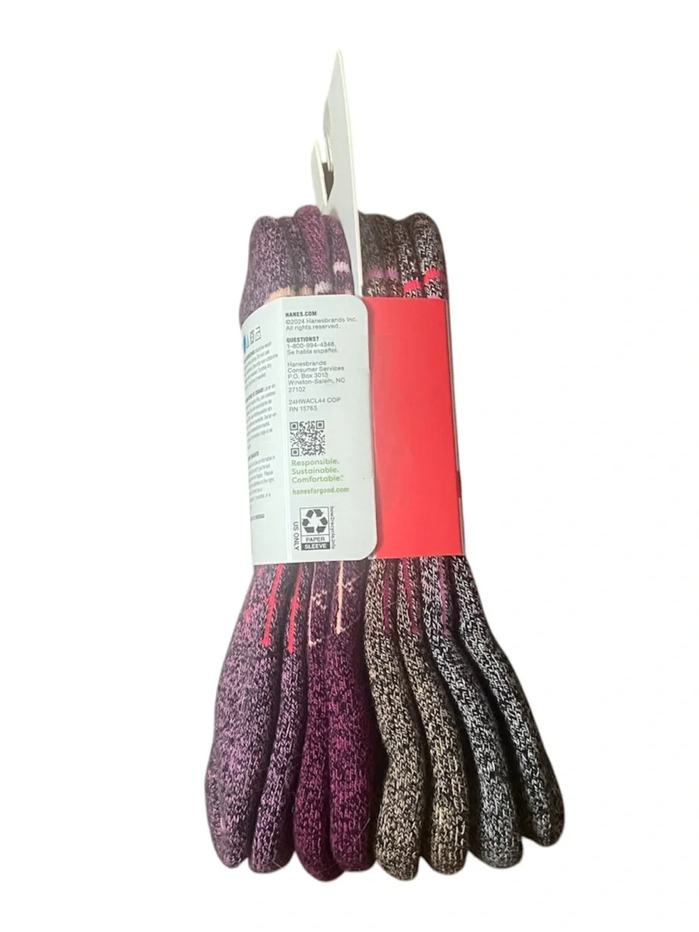 NWT Hanes Black Pink Comfort Super No-  Show Pack of 4 Socks Women’s Size 5-9